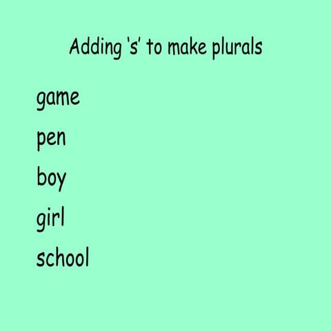 Making Plurals