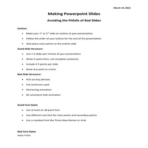 Making powerpoint slides