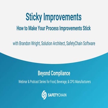 Sticky Improvements – Making Process Improvements that Stick