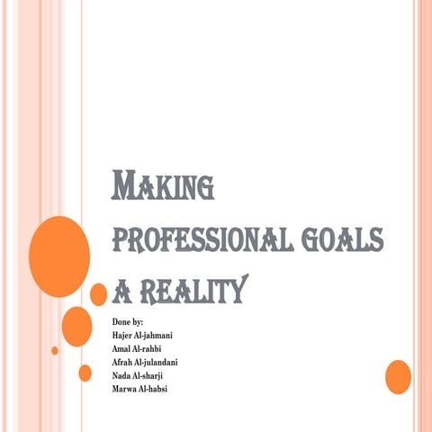 Making professional goals and reality