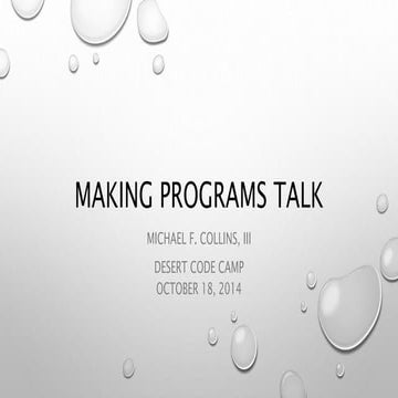 Making Programs Talk