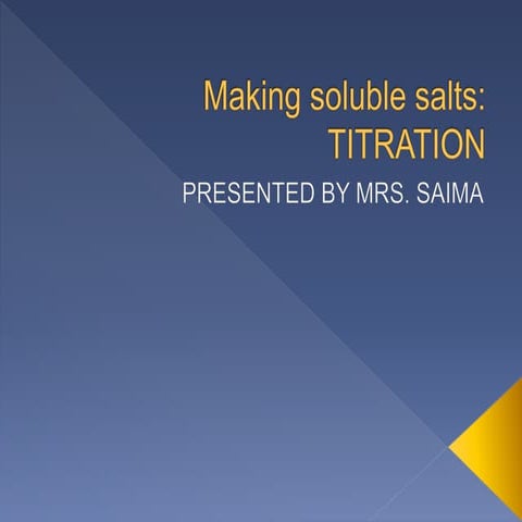 Making salts titration-week 3