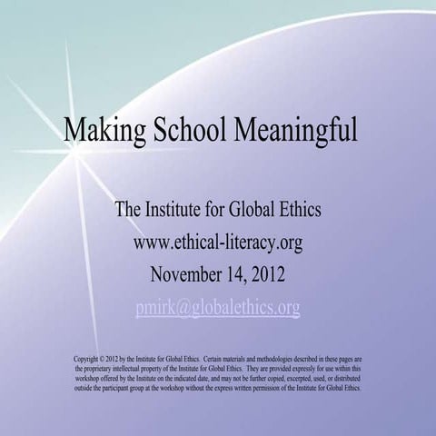 Making School Meaningful Conference