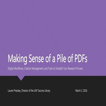 Making Sense of a Pile of PDFs