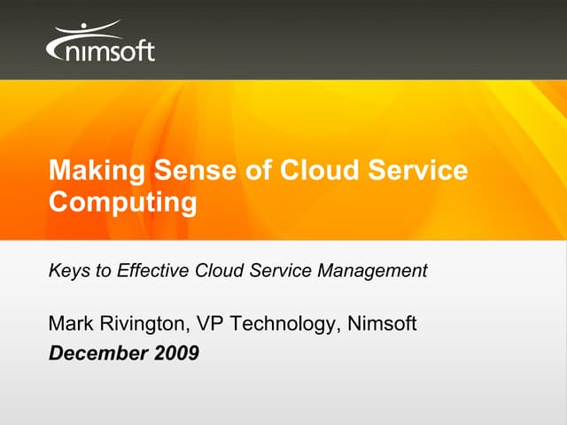 Making Sense Of Cloud Computing - by Mark Rivington