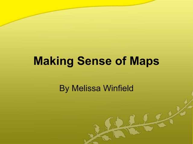 Making sense of maps