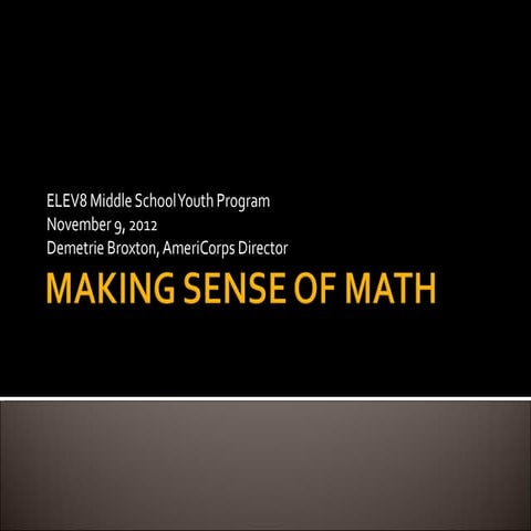 Making sense of math