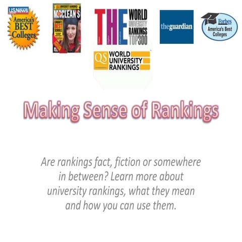 Making sense of rankings
