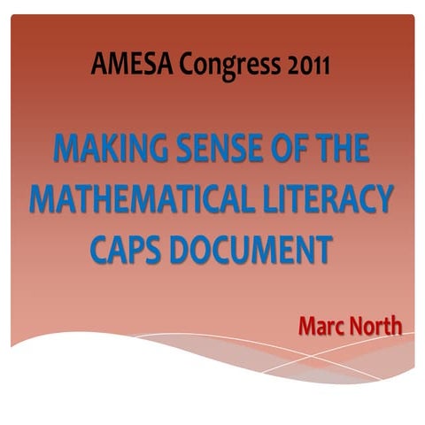 Making sense of the mathematical literacy caps document