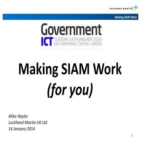 Making SIAM Work (for you)