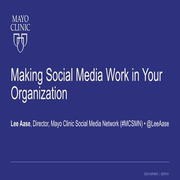 Making Social Media Work in your Organization
