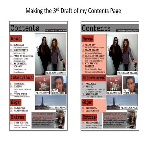 Making the Final Draft of My Contents Page | PPTX