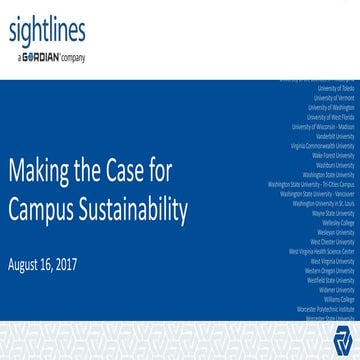Making the Case for Campus Sustainability