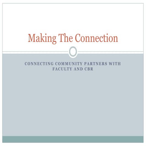 Fall Directors 2014: Making the Connection