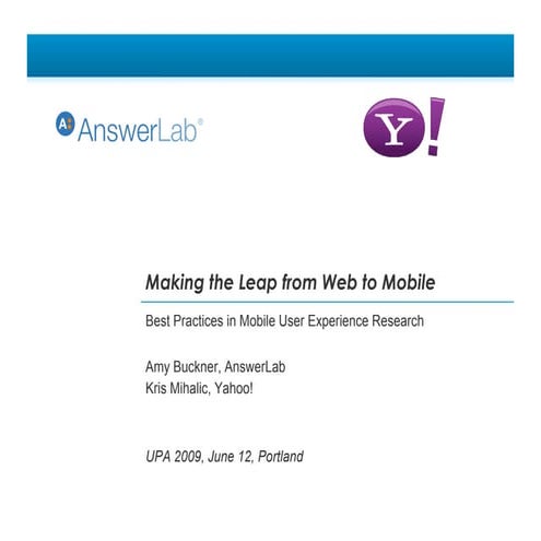 Making The Leap From Web To Mobile