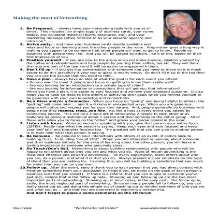 Making The Most Of Networking