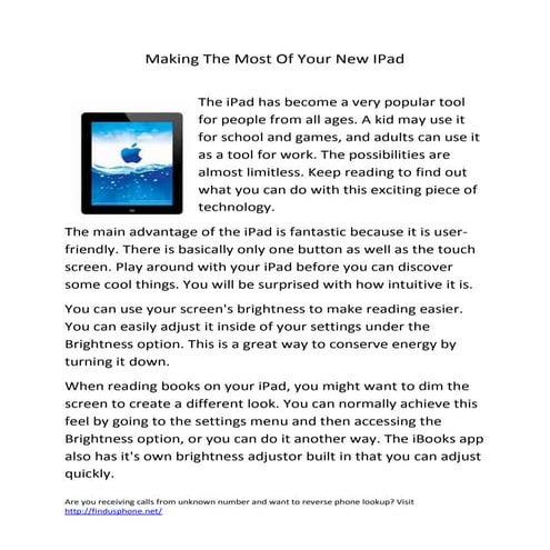 Making the most of your new i pad