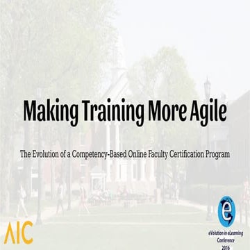 Evolution of a competency-based online faculty certification program