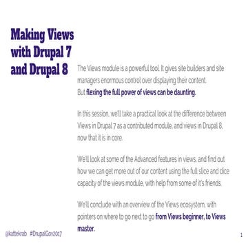 Making views - DrupalGov Canberra 2017