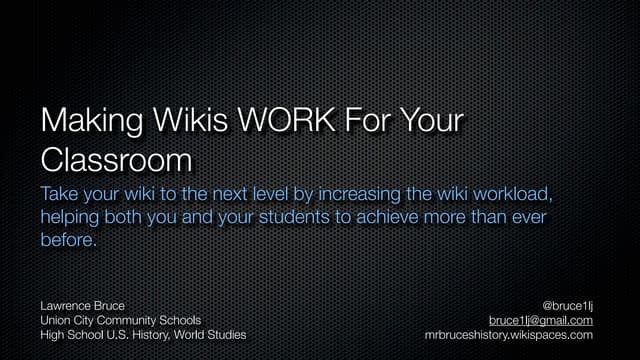 Making Wikis Work