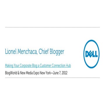 Making your Corporate Blog a Customer Connection Hub