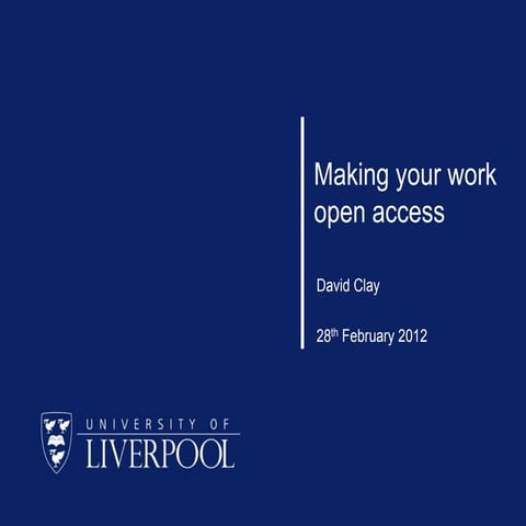 Making your work open access