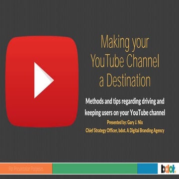 Making your YouTube Channel a Destination