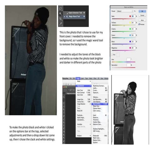 The making of my front cover and contents page