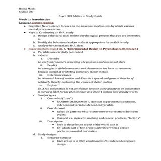 Psych 302 Midterm Study Guide