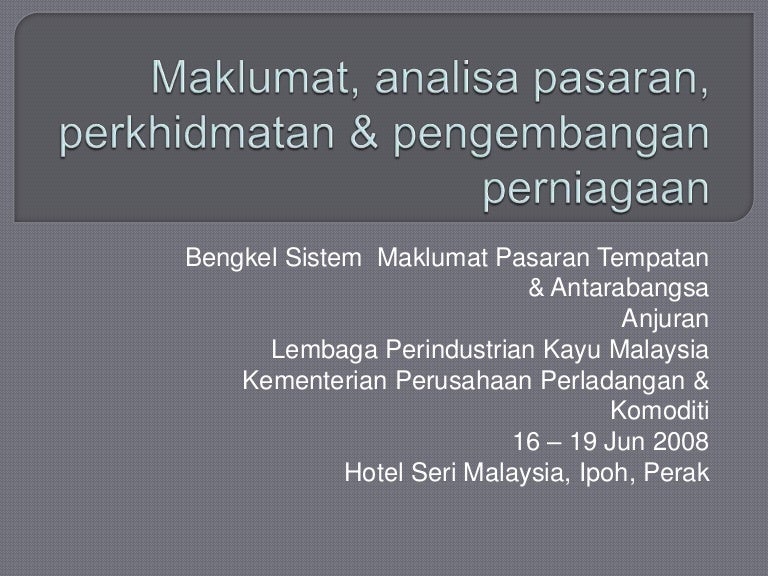 Maklumat Analisa Pasaran Perkhidmatan