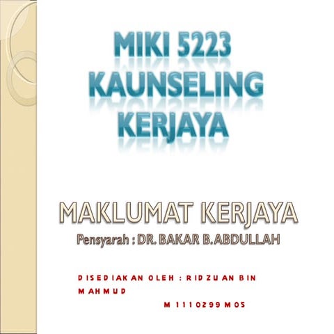 Maklumat Kerjaya Ppt