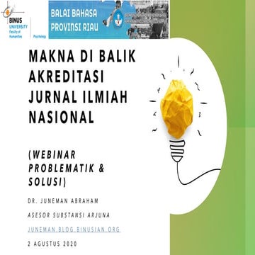 Makna di balik Akreditasi Jurnal Ilmiah