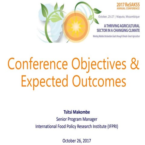 Conference Objectives & Expected Outcomes