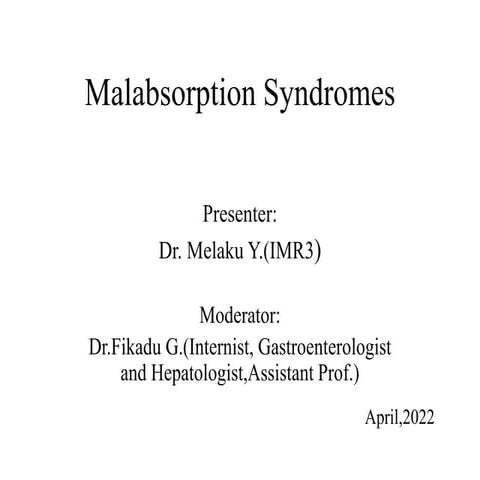 Malabsorption Syndromes
