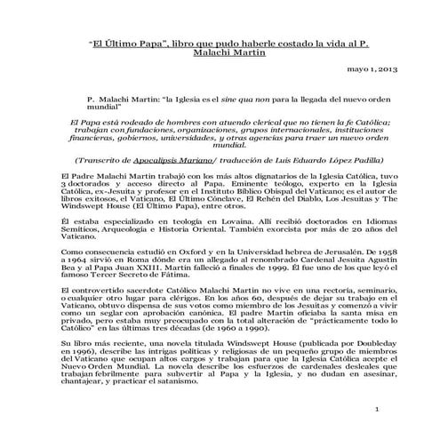 Entrevista a Malachi Martin