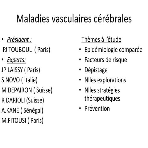 Maladies vasculaires cérébrales