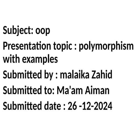 Understanding Polymorphism in Object-Oriented Programming with ...