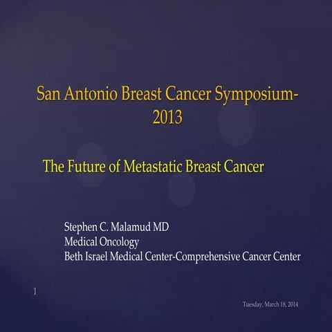 The Role of Surgery in Metastatic Breast Cancer (MBC) | PPTX