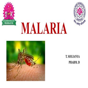 Pathophysiology and management of Malaria