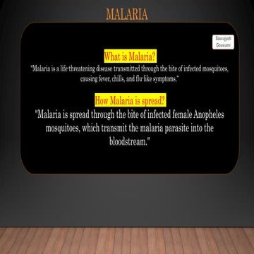 Malaria Disease: Etiology, Treatment, Diagnosis, Pharmacy.
