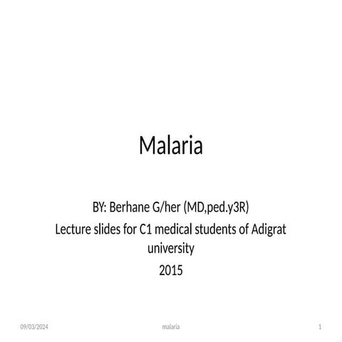 Malaria.pptx, Malaria in Pregnancy 2024.