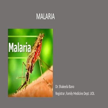 MALARIA BY DR AMNA HUSSAIN RASEED Learn e