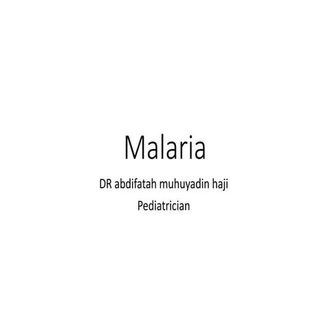 Complications of malaria | PPTX