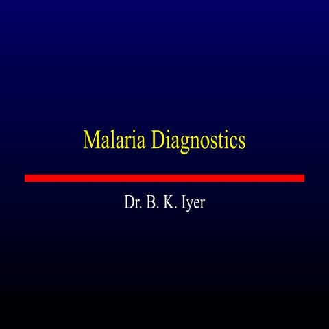 Malaria diagnostics