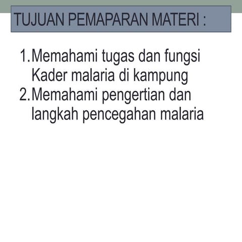 Malaria LINSEK  pertemuan pemaparan OKEE.ppt