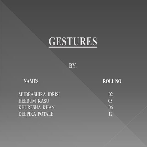 gestures/body language