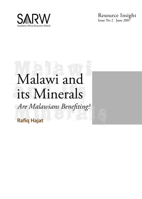 Malawi minerals - Are Malawains Benefiting?
