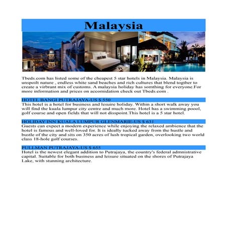 Malaysia -Accommodation Deals 