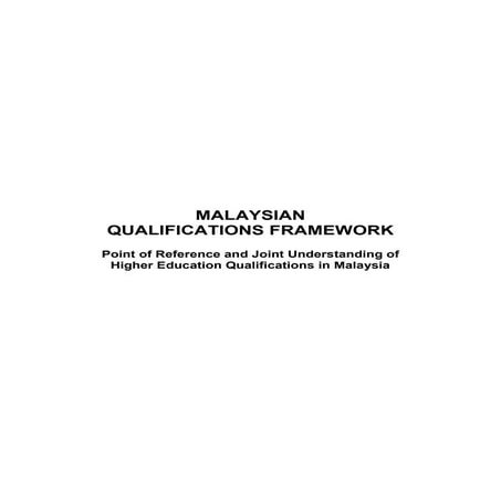 Malaysian qualifications framework 2011 | PDF