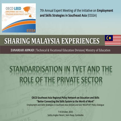Malaysia presentation - Standardisation in TVET and the role of the Private s...